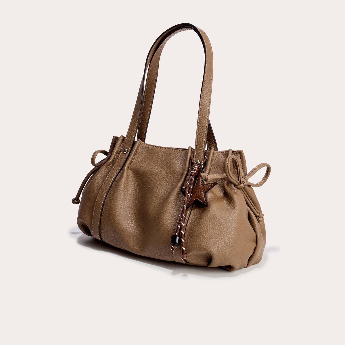 Sac port&eacute; &eacute;paule beige femme