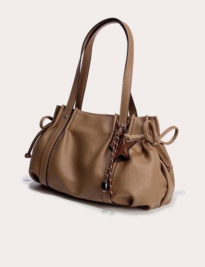 Sac port&eacute; &eacute;paule beige femme