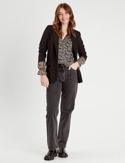 Blouse manches longues noir femme