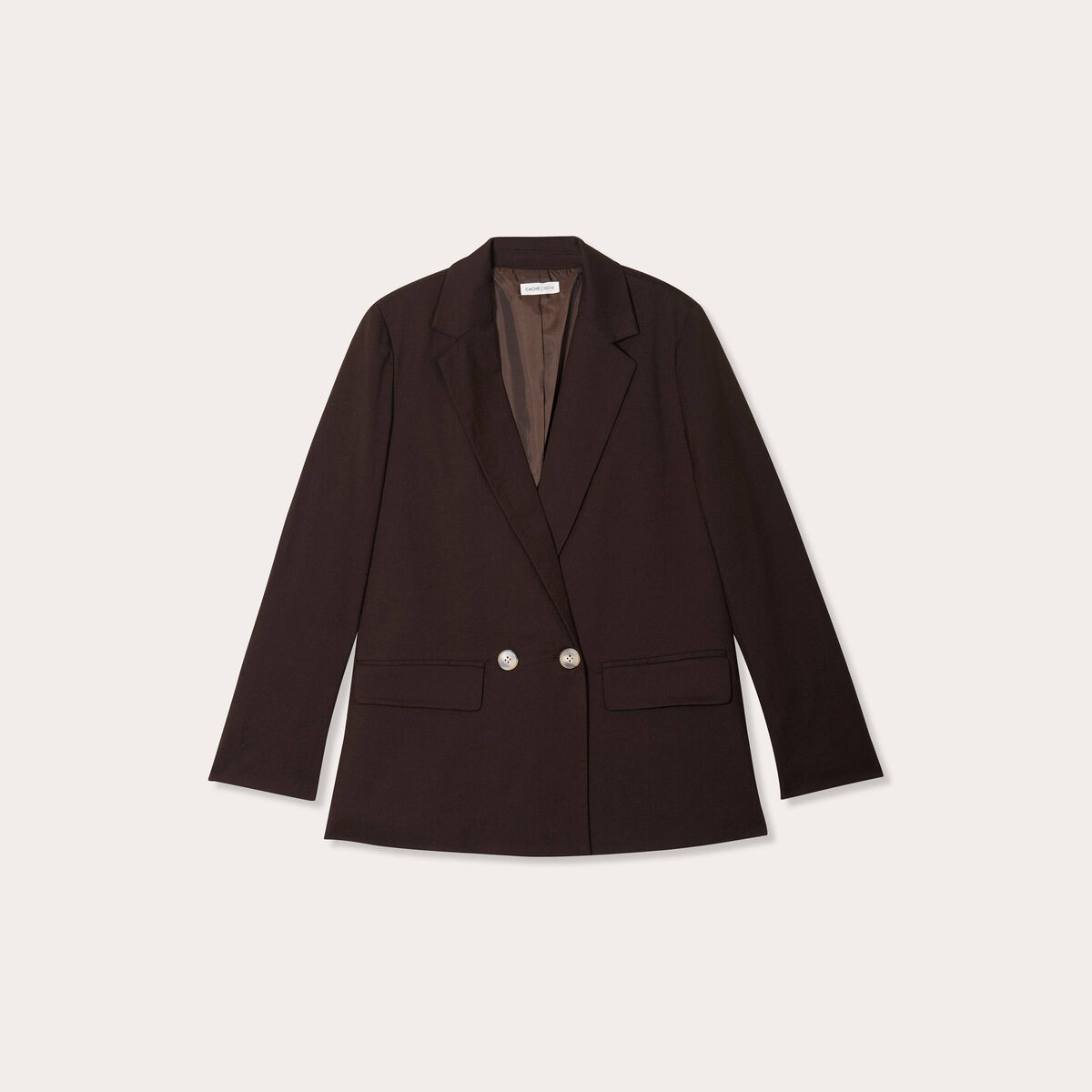 Blazer droit marron foncé femme