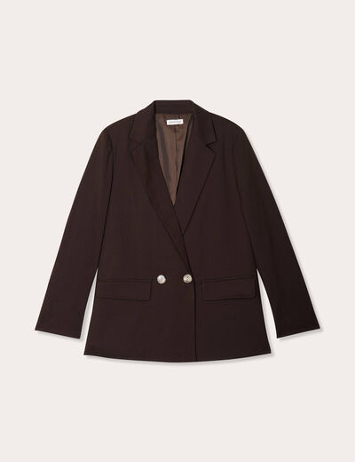 Blazer droit marron foncé femme