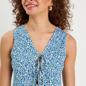 blouse nouee bleu femme Blouse nouée bleu femme