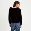 Pull col bardot manches longues noir femme