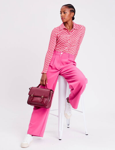 Chemisier manches longues blanc femme