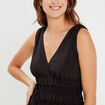 Robe longue évasée noir femme