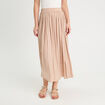 Jupe longue évasée effet satin sable femme