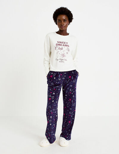 Lot de 2 pyjamas manches longues bleu femme