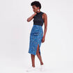 Jupe moulante drapée bleu femme