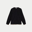 Blouse droite col rond manches longues noir femme
