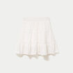 Jupe-short courte &eacute;vas&eacute;e en maille ecru femme