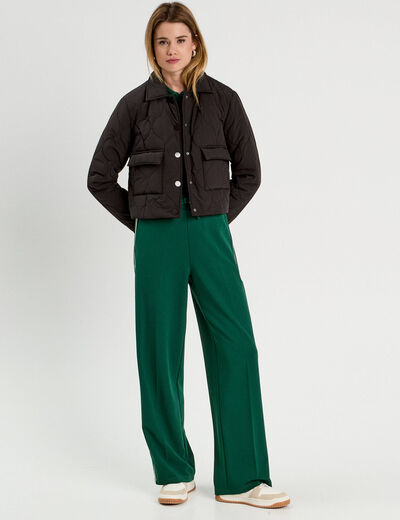 Veste matelassée courte noir femme