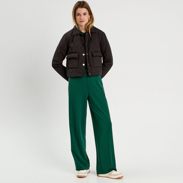 Veste matelassée courte noir femme