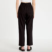 Pantalon droit 7/8&egrave;me taille haute noir femme