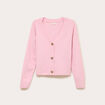 Gilet boutons coeur rose poudr&eacute;e femme