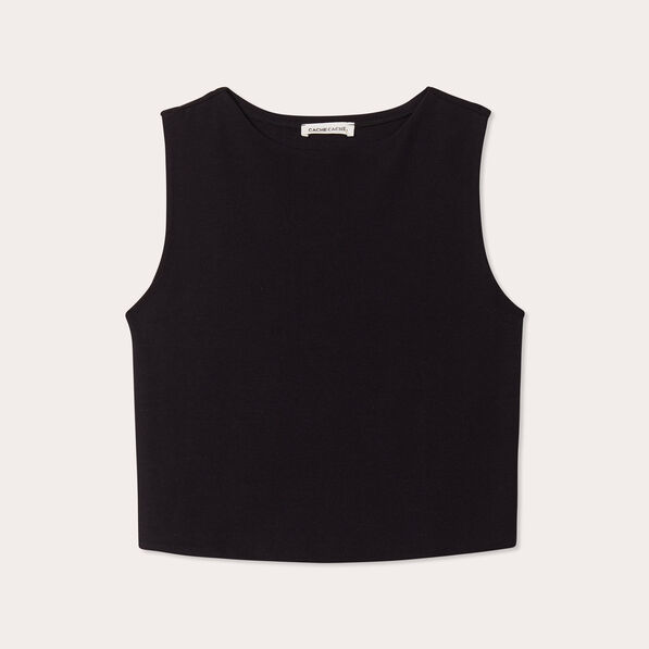 debardeur cropped noir femme Débardeur cropped noir femme