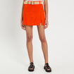 Jupe-short ceinturée contenant du lin orange femme