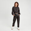 Sweat oversize avec perles gris foncé femme