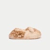 Chaussons en fausse fourrure sable femme
