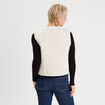 Gilet sans manches velours ecru femme