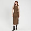 Robe longue ajustée couleur or femme