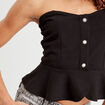 Bustier cropped avec boutons noir femme