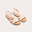 Sandales plates macram&eacute; sable femme