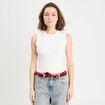 Débardeur tricot blanc femme