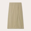 Jupe midi droite vert kaki femme