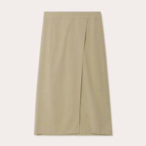 Jupe midi droite vert kaki femme