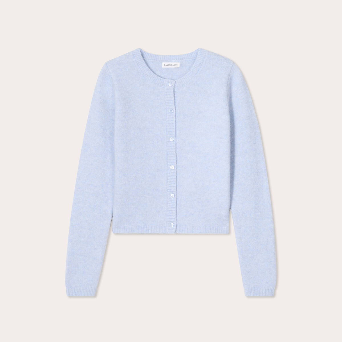 Gilet boutonné manches longues denim snow gris femme