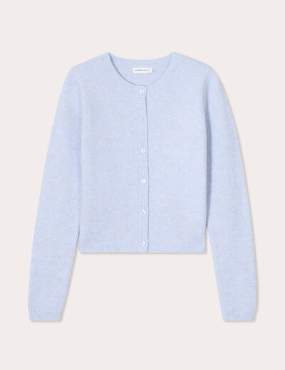 Gilet boutonné manches longues denim snow gris femme