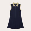Robe trap&egrave;ze sans manches bleu marine femme