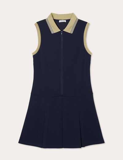 Robe trapèze sans manches bleu marine femme