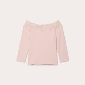 t shirt manches 34 rose pastel femme T-shirt manches 3/4 rose pastel femme