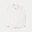 Chemise ample sans manches pliss&eacute;e ecru femme