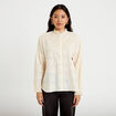 Blouse ample col montant manches longues ivoire femme