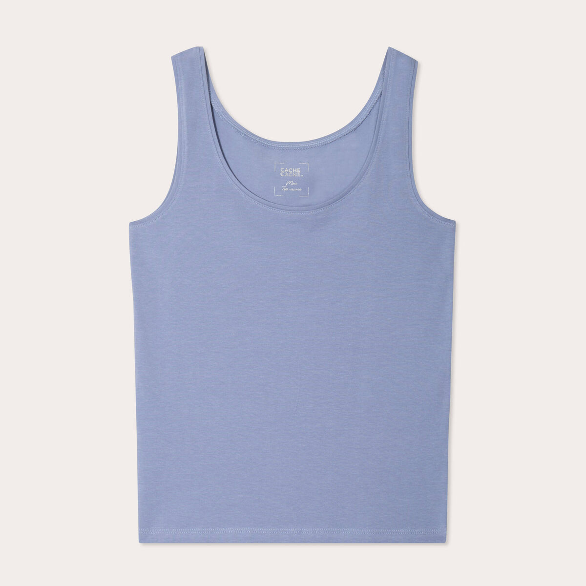 Débardeur bretelles larges bleu gris femme