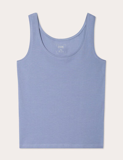 Débardeur bretelles larges bleu gris femme