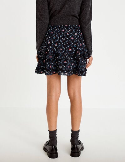 Jupe &agrave; volants noir femme