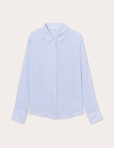 Chemise manches longues bleu femme