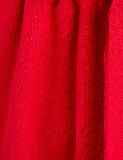 Robe longue évasée cache-coeur rouge fluo femme