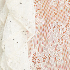 Blouse dentelle paillettes ecru femme