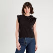 T-shirt détail noeud noir femme