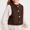 Pull chemise 2-en-1 marron fonc&eacute; femme