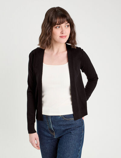 Gilet manches longues noir femme