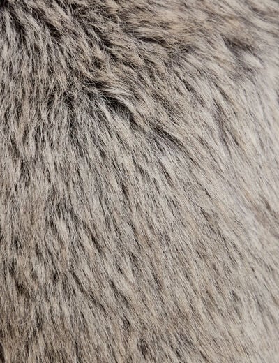 Veste courte en fausse fourrure gris clair femme
