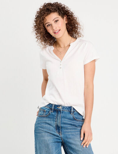 T-shirt manches courtes blanc femme