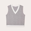 T-shirt sans manches tweed ecru femme