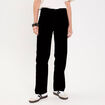 Pantalon droit en velours noir femme