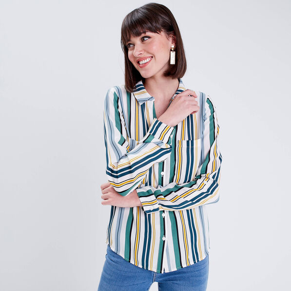 Chemise manches longues blanc femme